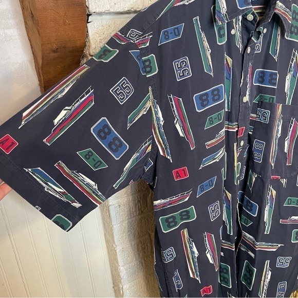 Vintage Nautica Sailing Button Up Shirt Men’s Size Medium Navy Blue Boating - Picture 3 of 14
